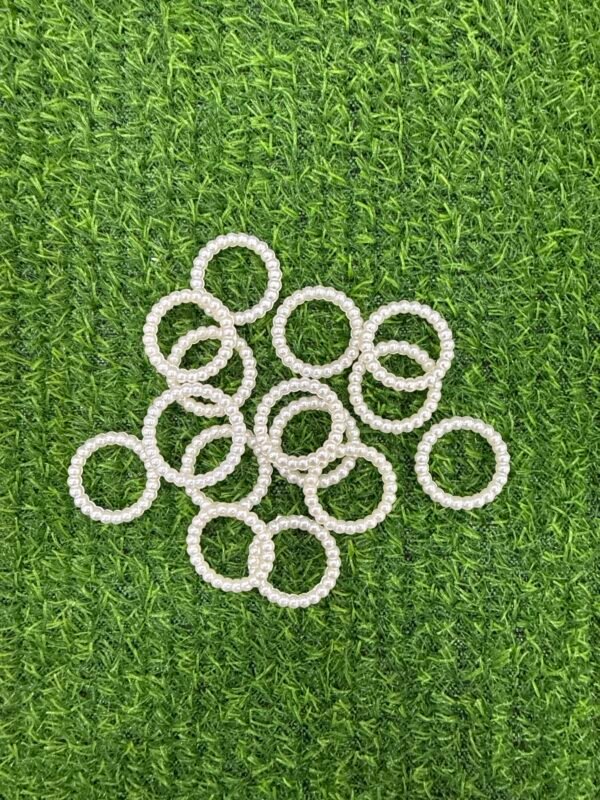 Pearl White Ring 1 Inch Approx ( 10 Pcs Pack )