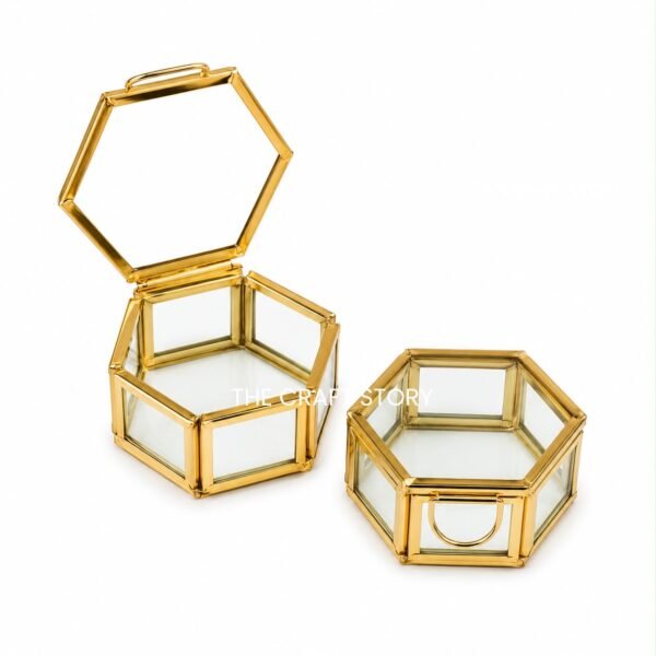 Hexagon Metal Glass Box