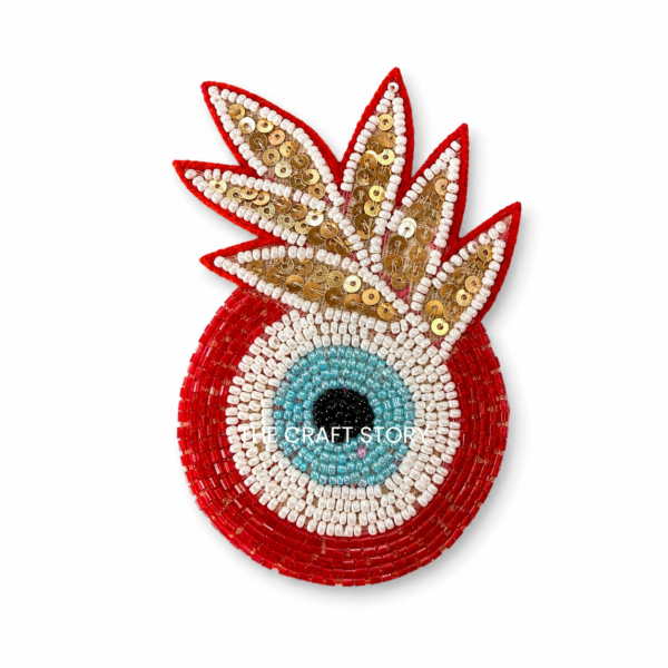 Red Leaf Evil Eye Patch