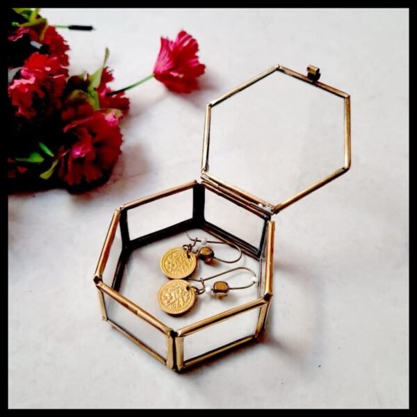 Hexagon Metal Glass Box