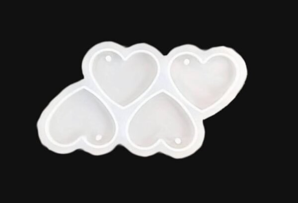 4 In One Heart Mould With Hole