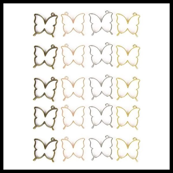 Butterfly Bezzel Charm Rose Gold ( 4 Pc )