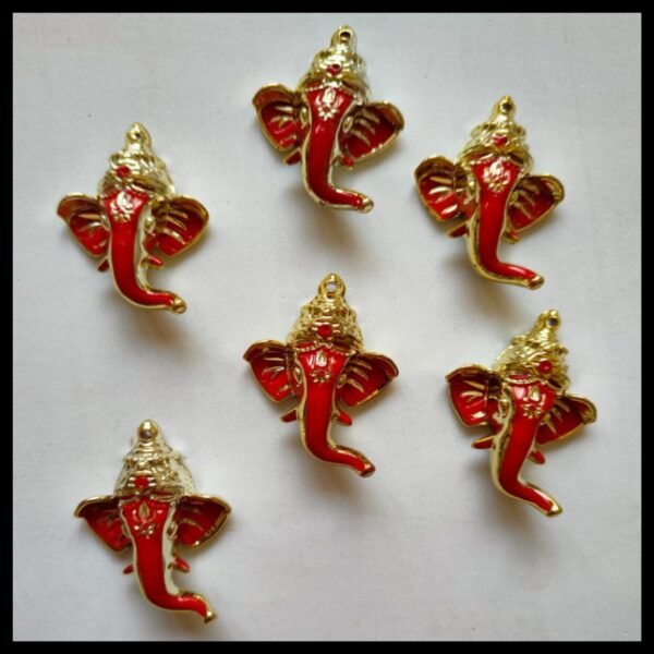 Red Ganesh Face Idol ( 10 Pcs )