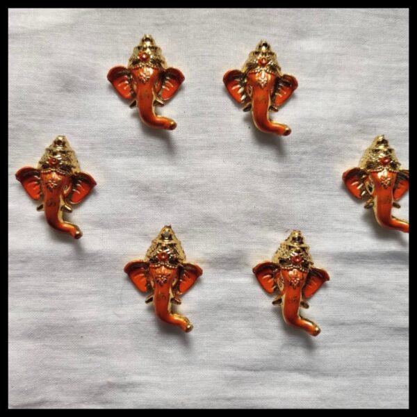 Orange Ganesh Face Idol ( 10 Pcs )