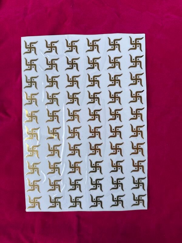 Peel Off Golden Metallic Vinyl Swastic A4 Sticker Sheet
