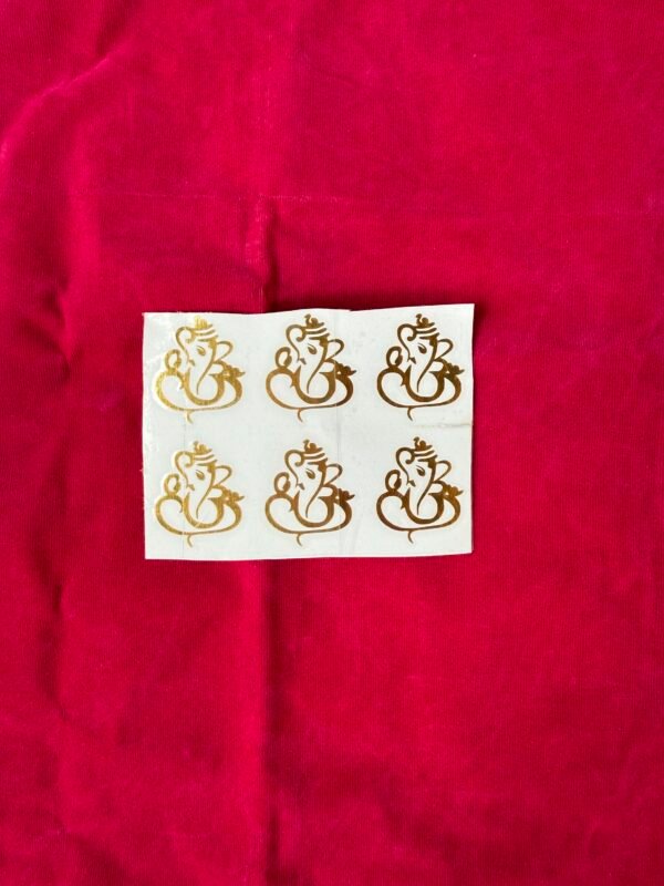 6 Pc Golden Metallic Vinyl Ganesh Ji