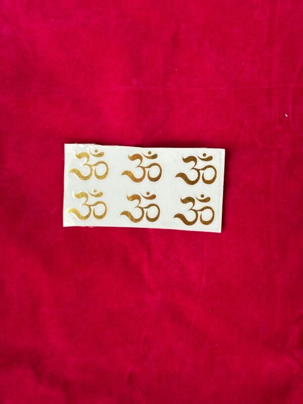 Peel Off Golden Metallic Om Sticker ( 6 Pc )