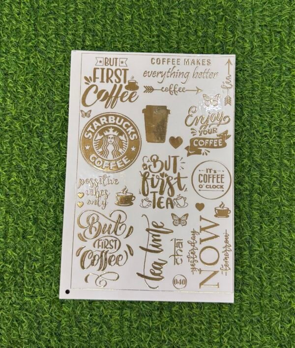 A5 Golden Embossed Sticker Design No. 040