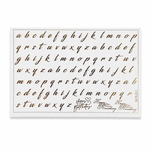 A5 Golden Embossed Small Abcd Sticker