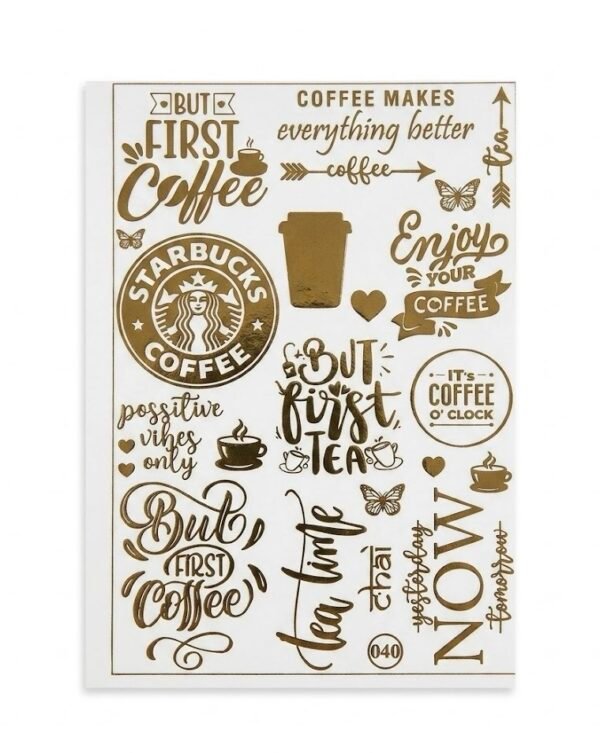 A5 Golden Embossed Sticker Design No. 040
