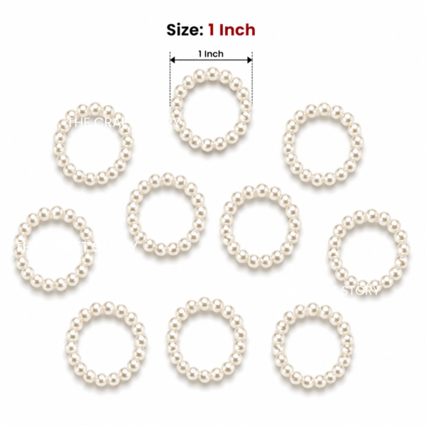 Pearl White Ring 1 Inch Approx ( 10 Pcs Pack )
