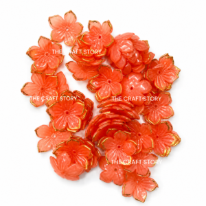 Red Flower Beads (10 Grams)