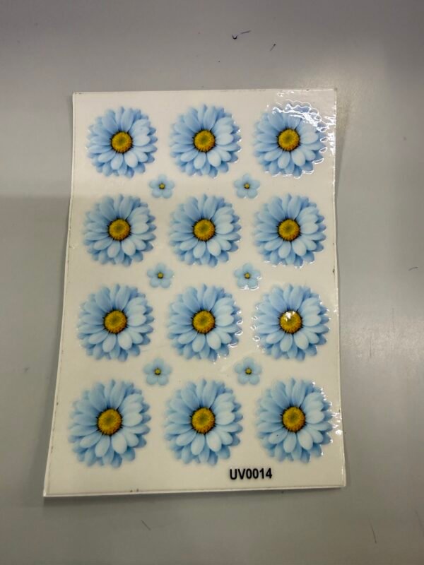 Skyblue Daisy Flowers UV DTF Sticker