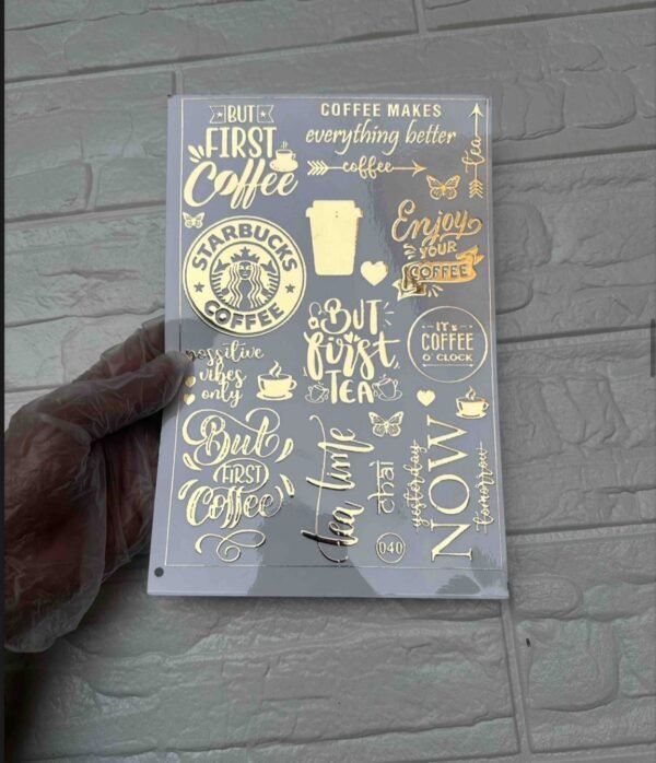 A5 Golden Embossed Sticker Design No. 040