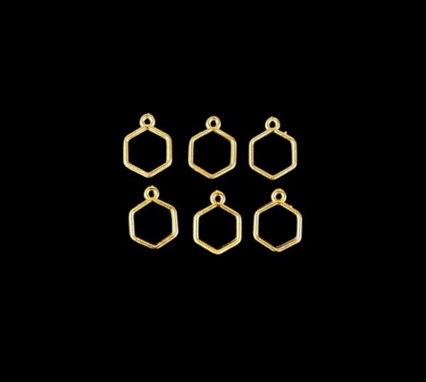 Small Hexagon Pendant Bezzel ( 6 Pcs )