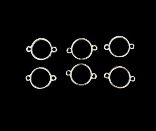 Silver Round Rakhi/ Bracelet Bezzels ( 6 Pcs )