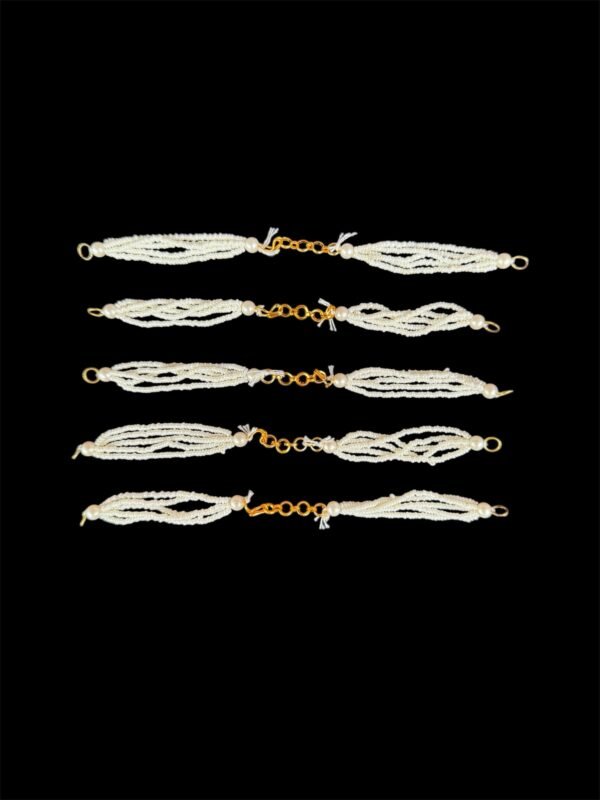 White Moti Rakhi Bracelet ( 1 Pc )