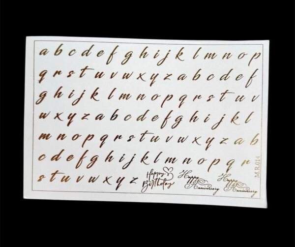 A5 Golden Embossed Small Abcd Sticker
