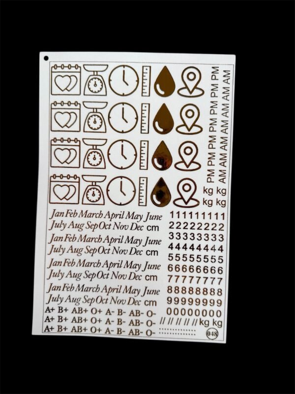 A5 Golden Embossed Sticker ( 
Design no. 048)