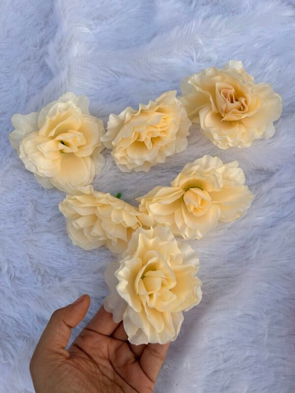 White Silk Rose Flower(6 Pc)