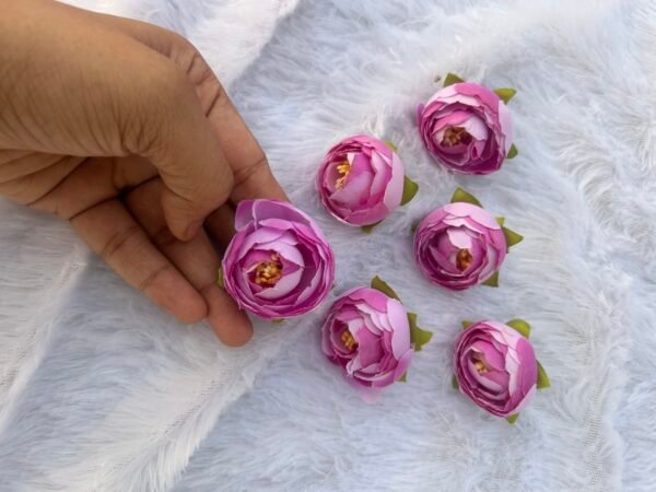Dark Pink Pione Flowers (6Pc)