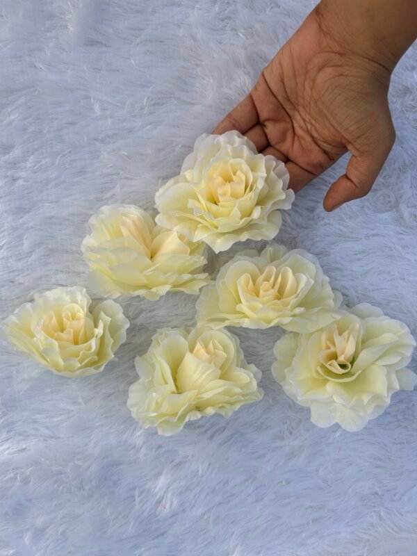 White Silk Rose Flower(6Pc)