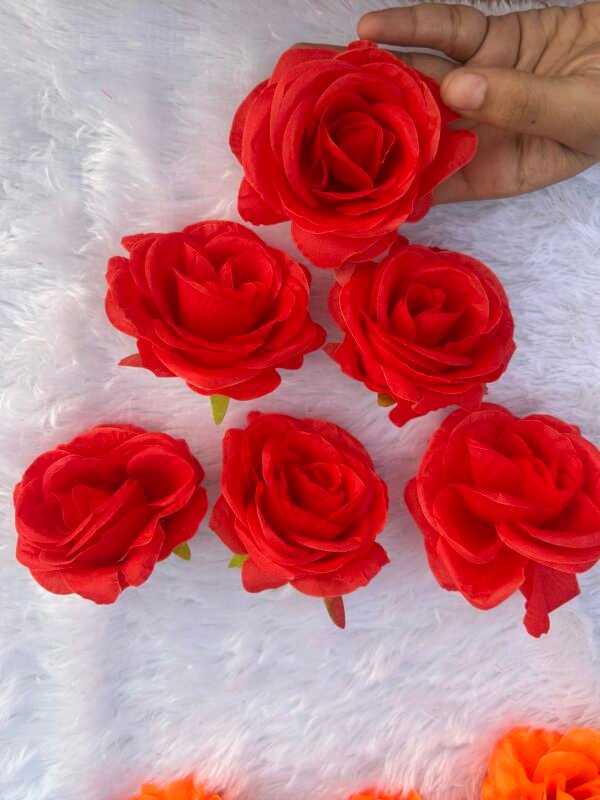 Red Head Rose Flower(6Pc)