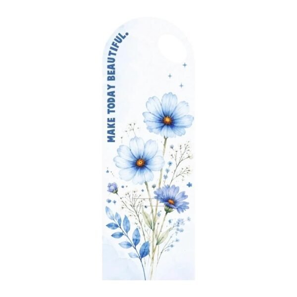 Blue Floral Bouquet Flower Card with Handle – Make Today Beautiful Design – 5 Pcs Pack