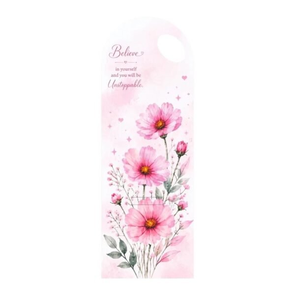 Pink Floral Bouquet Flower Card – 5 Pcs Pack
