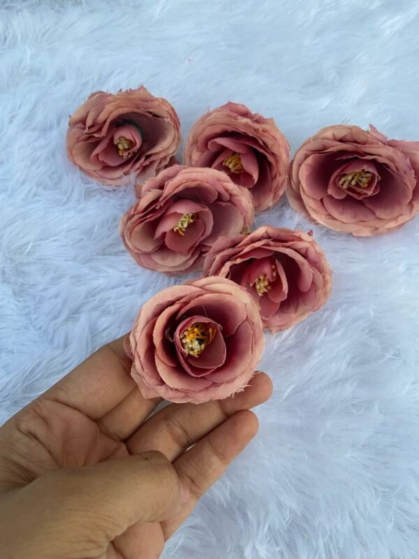 Rust Small Rose Flower(6 Pc)