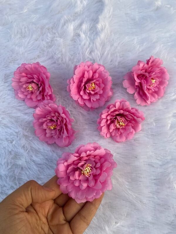 Pink Silk Marigold Flower(6Pc)