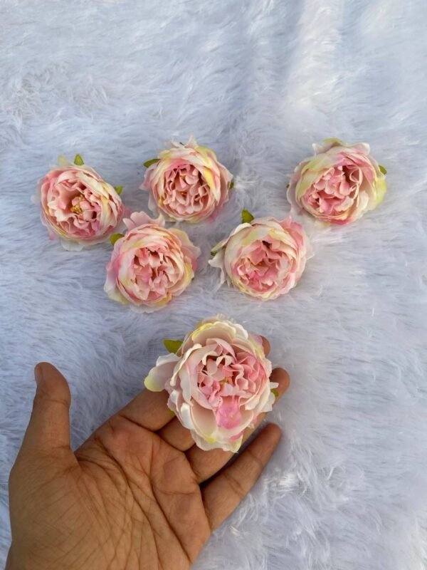 Pink Beige Ornate Pione Flower(6Pc)