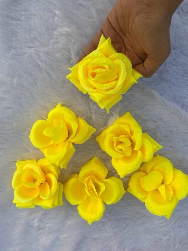 Yellow Daimond Rose Flower (6 Pc)
