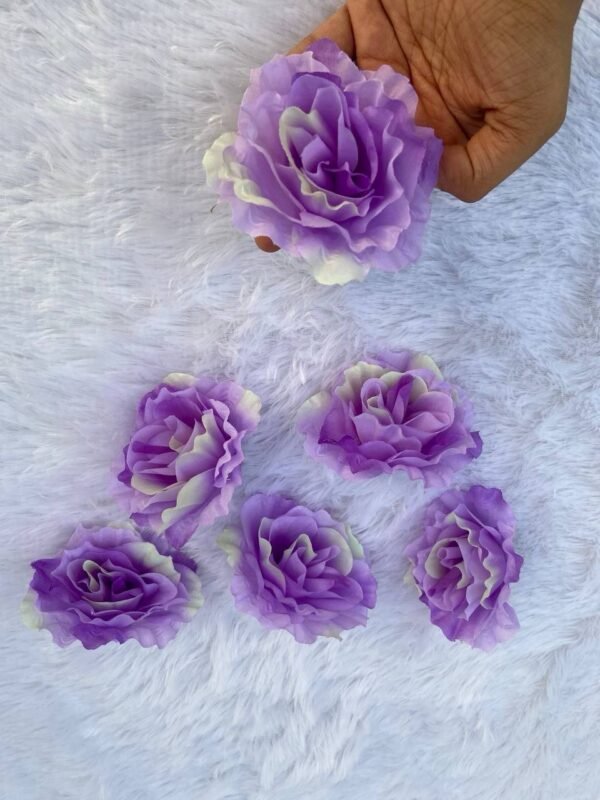 Purple Silk Rose Flower (6Pc)