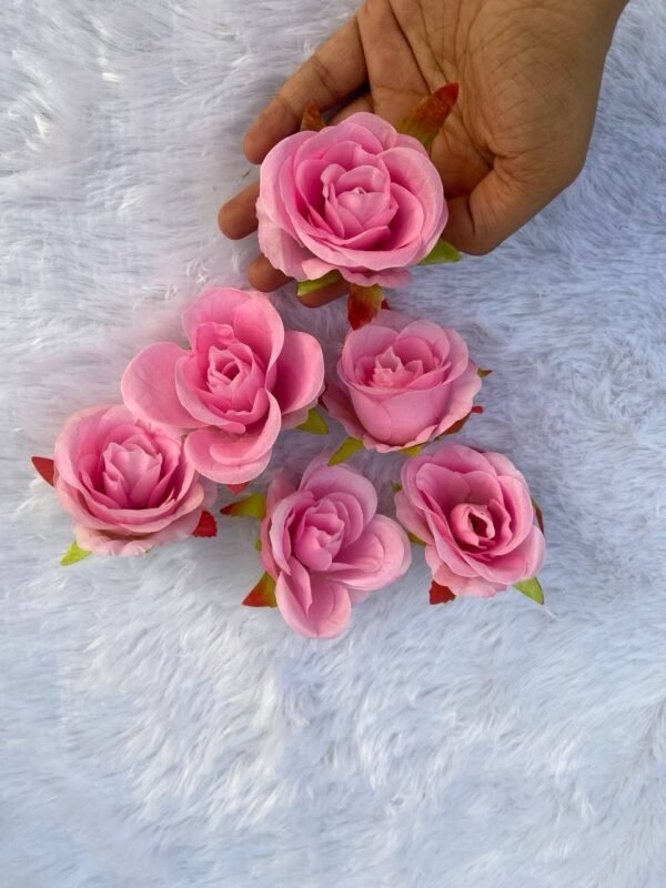 Pink Head Rose Flower (6Pc)