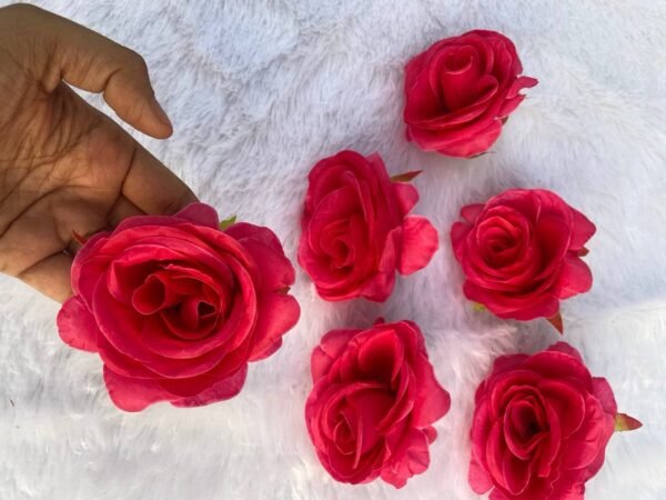 Red Head Rose Flower(6Pc)