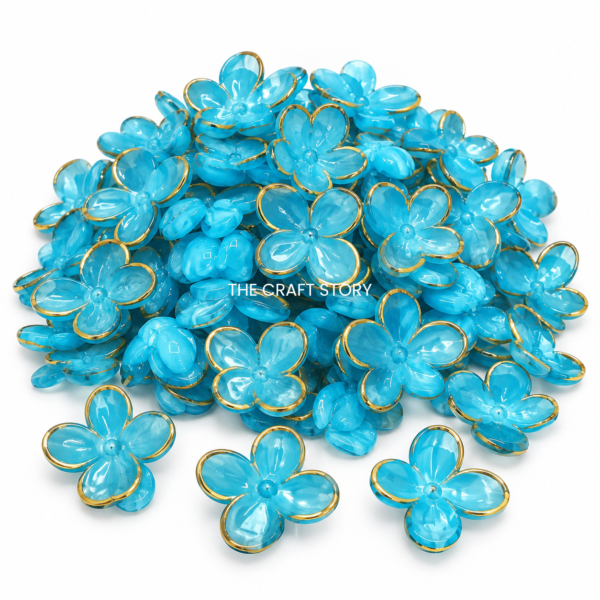 Blue Flower Beads (10 Grams)