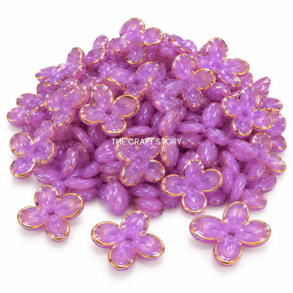 Purple Flower Beads (10 Grams)