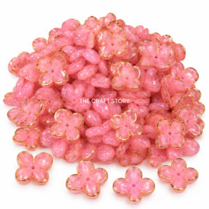 Peach Pink Flower Beads (10 Grams)
