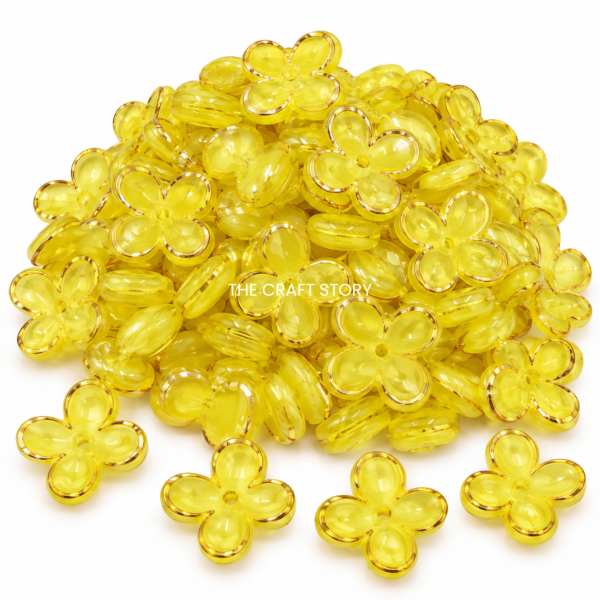Yellow Flower Beads (10 Grams)