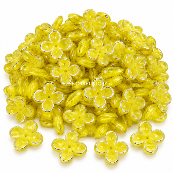 Yellow Flower Beads (10 Grams)