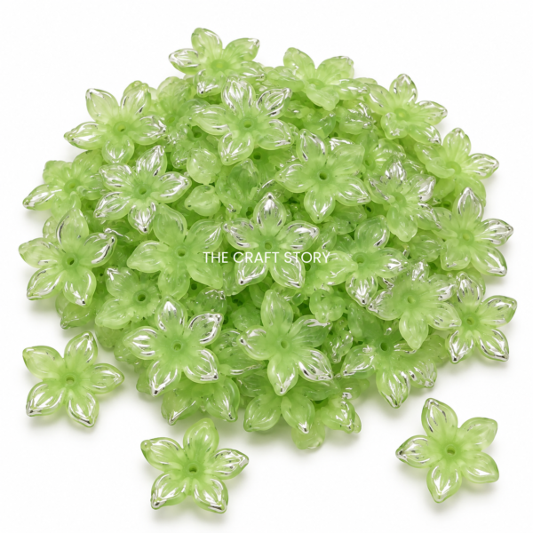 Green Flower Beads (10 Grams)