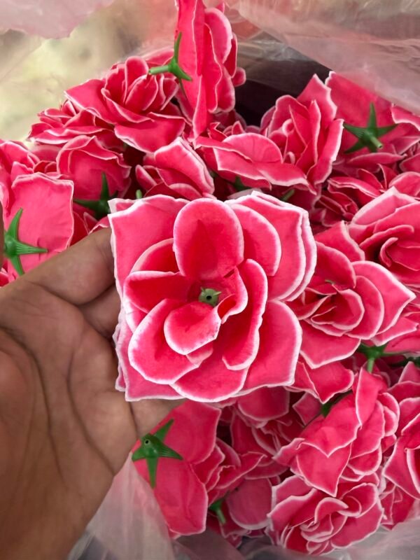 Pink With White Border Flower(6Pc)