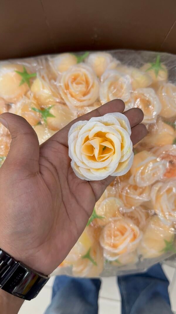 Peach Rose Flower (6 Pc)