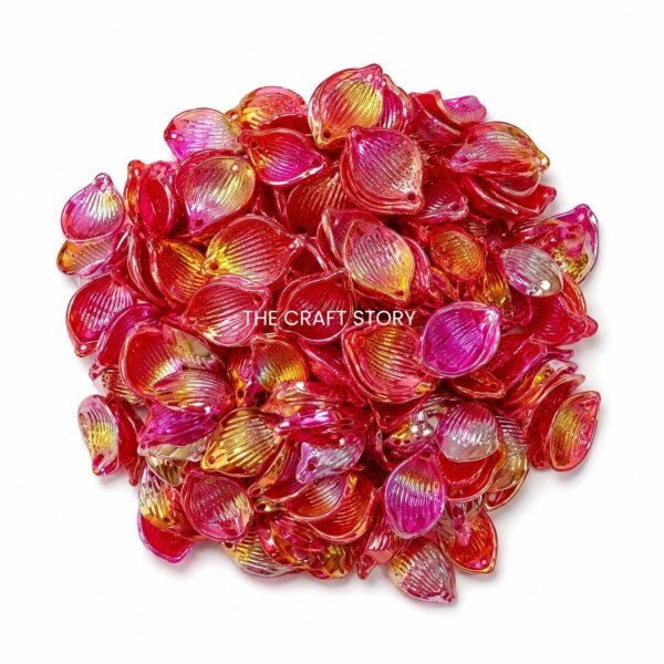 Red Holo Petal Beads ( 10 Grams )