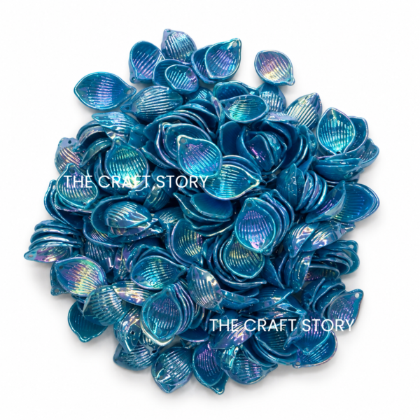 Blue Holo Petal Beads ( 10 Grams )