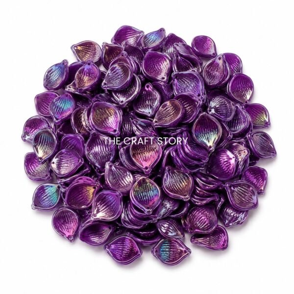 Purple  Holo Petal Beads ( 10 Grams )