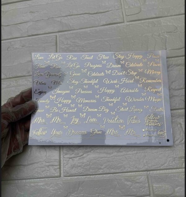 A5 Embossed Golden Sticker Design no. 007