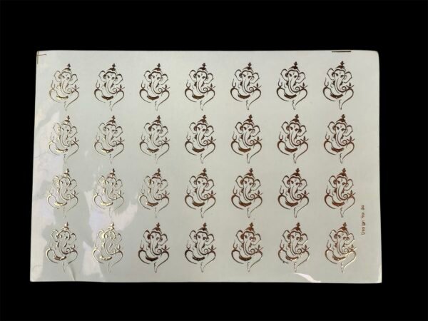 A5 Golden Embossed Front Ganesh Sticker