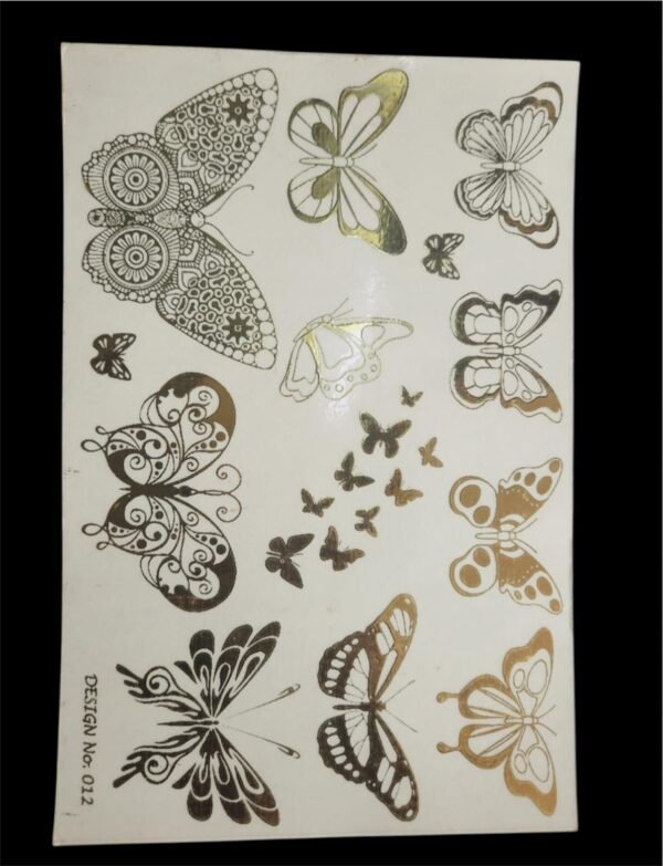 A5 Embossed Golden Butterfly Sticker Sheet